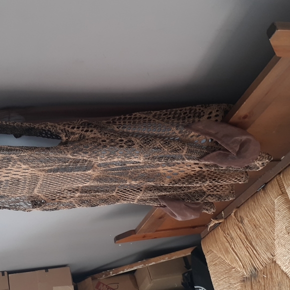 Sheer brown crochet vest Large - Picture 6 of 8